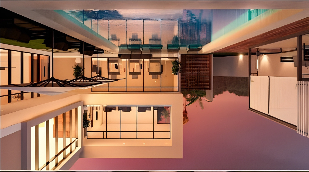 Modern construction and architectural interior